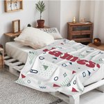 Personalised Childlike Cartoon Bunny Dinosaur Flower Warm Soft Blanket with Name Birthday Children's Day Gift for Kids