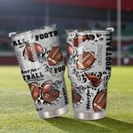 Personalised Football 30 oz Tumbler with Name and Number Birthday Gift for Football Lover Player
