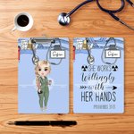 Appunti personalizzati a basso profilo appesi con le mani con nome Regalo di laurea di apprezzamento per infermiere, medico e studente di medicina