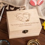 Coffret en bois personnalisé avec texte Voyage Lune de miel Aventure Cadeau pour Famille Ami