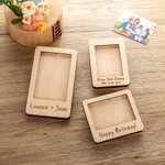 Personalisierte hölzerne Fotorahmen Auto Sonnenblende Clip mit eingraviertem Text Autozubehör Geburtstag Geschenk für Familie