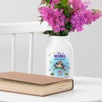 Vase en Céramique Personnalisé avec 1-7 Noms d'Enfants Motif Tortue Cadeau Fête des Mères Anniversaire Noël pour Maman Grand-mère