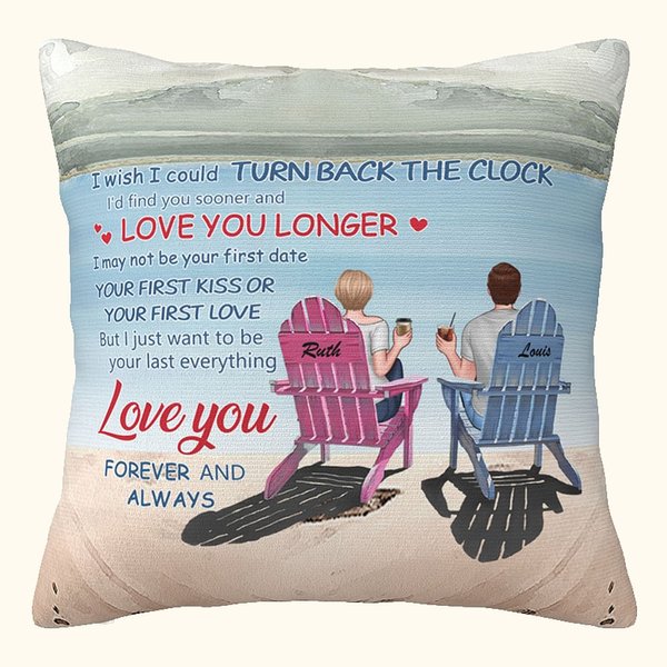 Gepersonaliseerd Love You Longer Nature Island Couple Vakantie Kussenhoes Valentijnsdag Cadeau Home Decoration