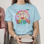 Maglietta personalizzata dell'insegnante in cotone al 100% con nome Regalo di apprezzamento per l'insegnante per il ritorno a scuola