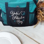 Personalized Multicolor Doggie Things Dog Paw Large Capacity Tote Bag with Name and Text Birthday Travel Accessory Gift for Dog Lovers