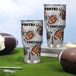 Personalised Football 30 oz Tumbler with Name and Number Birthday Gift for Football Lover Player