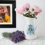 Vase en Céramique Personnalisé avec 1-7 Noms d'Enfants Motif Tortue Cadeau Fête des Mères Anniversaire Noël pour Maman Grand-mère