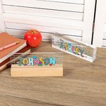 Personalised Doodle Letter Acrylic Desk Name Plate with Title and Name Appreciation Back To School Office Decor Gift for Teacher