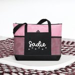 Personalized Multicolor Doggie Things Dog Paw Large Capacity Tote Bag with Name and Text Birthday Travel Accessory Gift for Dog Lovers