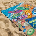 Serviette de Plage Personnalisée avec Noms Motif Tongs Super Absorbante Séchage Rapide Indispensable de Voyage Cadeau pour Maman Grand-Mère