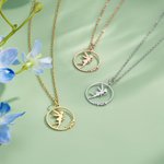 Personalised Dainty Fairy Minimalist Name Necklace Birthday Encouragement Gift for Peter Pan Lover Girl Women