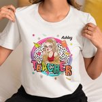 Maglietta personalizzata dell'insegnante in cotone al 100% con nome Regalo di apprezzamento per l'insegnante per il ritorno a scuola