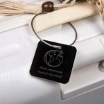 Personalized World Travel Acrylic Luggage Tag with Text Travel Accessories Adventure Gift for Traveler Friend