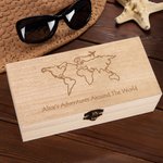 Coffret en bois personnalisé avec texte Voyage Lune de miel Aventure Cadeau pour Famille Ami