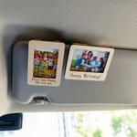 Personalisierte hölzerne Fotorahmen Auto Sonnenblende Clip mit eingraviertem Text Autozubehör Geburtstag Geschenk für Familie