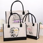 Personalized Dental Elements Large Canvas Tote Bag with Name Birthday Gift for Dental Worker Student
