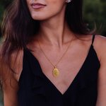 Personalised Retro Birth Flower Bouquet Oval Pendant Necklace Dainty Engraved Jewellery Birthday Anniversary Mother's Day Gift for Women