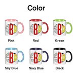 Personalised Doodle Apple Pencil Monogram 11oz Ceramic Coffee Mug with Name Teacher's Day Appreciation Back To School Gift for Teacher