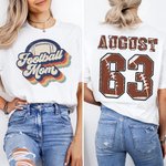 Maglietta personalizzata a tema sportivo Retro Football con nome e numero Costume per il giorno della partita Regalo di compleanno per la mamma calciatrice