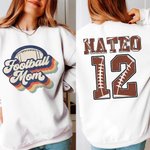 Maglietta personalizzata a tema sportivo Retro Football con nome e numero Costume per il giorno della partita Regalo di compleanno per la mamma calciatrice