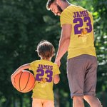 Personalized Multicolour Football Basketball 100% Cotton Unisex Kid Adult T-Shirt with Name and Number Birthday Sport Accessories Gift for Sport Lovers