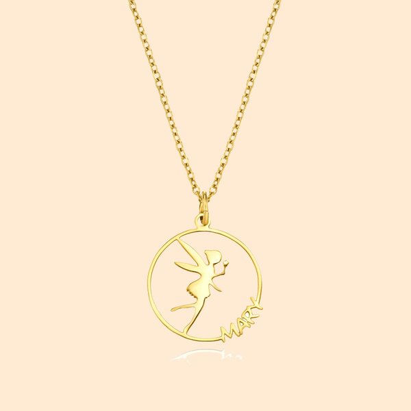 Henkilökohtainen Dainty Fairy Minimalistinen nimi kaulakoru syntymäpäivä rohkaisu lahja Peter Pan rakastaja tyttö naiset