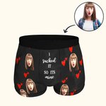 Calzoncillos personalizados con corazones de amor I Sucked It So Its Mine Funny Quote Men's Underwear Valentine's Day Birthday Gift for Him
