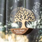 Mangeoire à oiseaux ronde en bois amovible et imperméable personnalisée avec nom, année et texte Cadeau commémoratif de sympathie pour la perte d'un ê