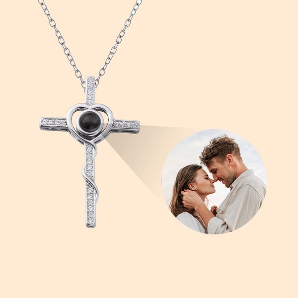 Cross Photo Projection Necklace Love 100 Languages