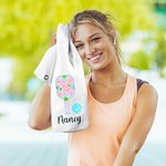 Personalised Colorful Pickleball Design Super Absorbent 100% Cotton Waffle Sport Towel with Name and Hanging Clip Gift for Pickleball Lovers