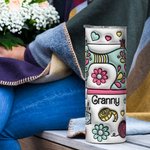 Personalised 3D Effect Sewing Tools 20oz Skinny Tumbler with Lid and Straw Birthday Gift for Mom Grandma Sewing Lovers