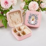 Personalised Portable Floral Cartoon Jewellery Box with Name Bridal Shower Wedding for Bride Bridesmaid