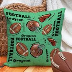 Personalized Football Helmet Design Throw Pillow Cover with Name and Number Home Decor Birthday Gift for Football Lover