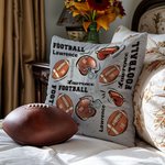 Personalized Football Helmet Design Throw Pillow Cover with Name and Number Home Decor Birthday Gift for Football Lover