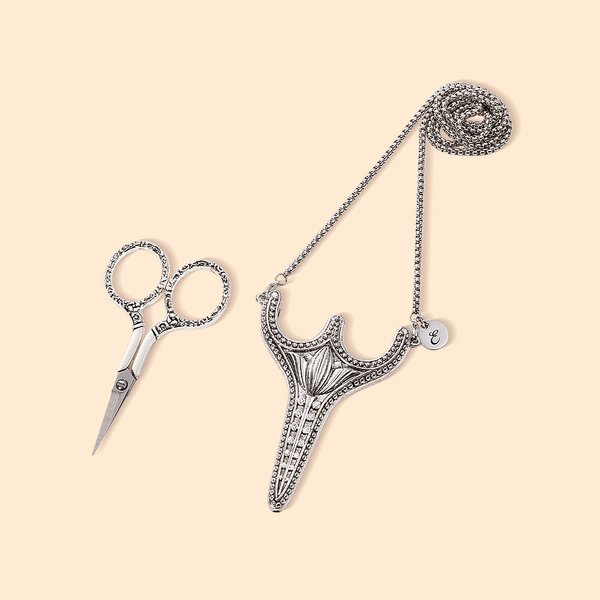 Tijeras personalizadas Vintage Tulip con estuche para collar Material de punto de cruz Regalo de cumpleaños para aficionados a la costura