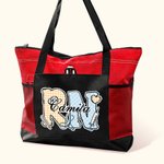 Borsa Tote grande personalizzata con elementi medici multicolore, con nome e titolo, regalo di compleanno per l'infermiere e il medico.