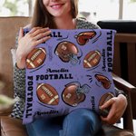 Personalized Football Helmet Design Throw Pillow Cover with Name and Number Home Decor Birthday Gift for Football Lover