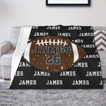 Personalized Basketball Football Baseball Soccer Sport Theme Soft Blanket with Number and Name Birthday Team Gift for Athletes Ball Sport Lovers