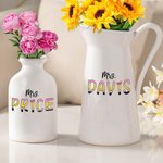 Personalized Colourful Pencil-inspired Fun Letter Ceramic Flower Vase Indoor Outdoor Decor Appreciation Back to School Gift for Teacher