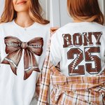 Sudadera con lazo coqueta de fútbol personalizada con número y nombre Regalo de cumpleaños el día del partido para los amantes del fútbol