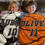 Personalized Basketball Football Baseball Soccer Sport Theme Soft Blanket with Number and Name Birthday Team Gift for Athletes Ball Sport Lovers