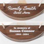 Mangeoire à oiseaux ronde en bois amovible et imperméable personnalisée avec nom, année et texte Cadeau commémoratif de sympathie pour la perte d'un ê