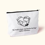 Personalised World Map Adventure Heart Airplane Route Canvas Makeup Bag with Name Travel Accessory Honeymoon Birthday Gift for Women Travel Lover