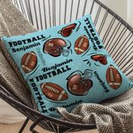Personalized Football Helmet Design Throw Pillow Cover with Name and Number Home Decor Birthday Gift for Football Lover