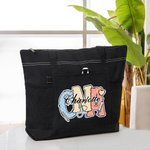 Borsa Tote grande personalizzata con elementi medici multicolore, con nome e titolo, regalo di compleanno per l'infermiere e il medico.