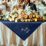 Personalized Embroidered Mr & Mrs Tablecloth with Name Table Decor Wedding  Gift for Bride Groom