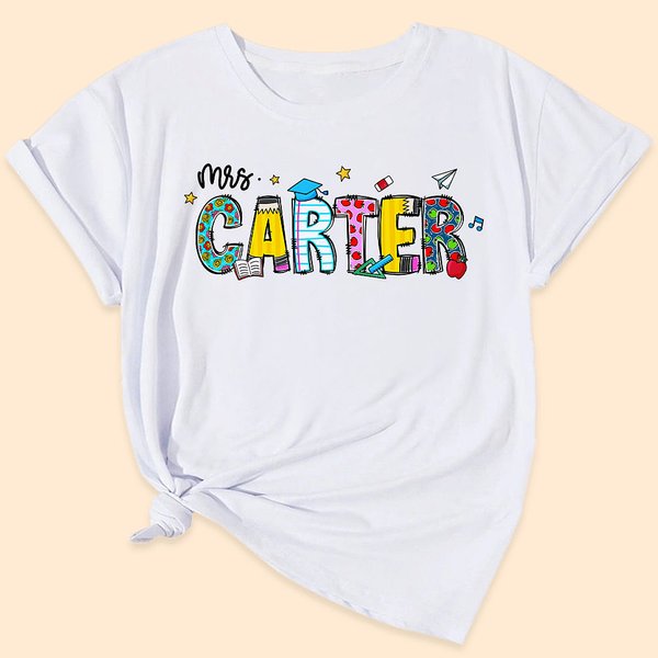 T-shirt 100% coton avec texte Cadeau de rentrée des classes pour les enseignants