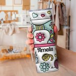 Personalised 3D Effect Sewing Tools 20oz Skinny Tumbler with Lid and Straw Birthday Gift for Mom Grandma Sewing Lovers