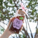 Personalisierte Lehrer Apfel 16oz Glas Becher mit Bambus Deckel Stroh und Band zurück zu Schule Wertschätzung Geschenk für Lehrer