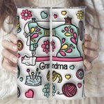 Personalised 3D Effect Sewing Tools 20oz Skinny Tumbler with Lid and Straw Birthday Gift for Mom Grandma Sewing Lovers